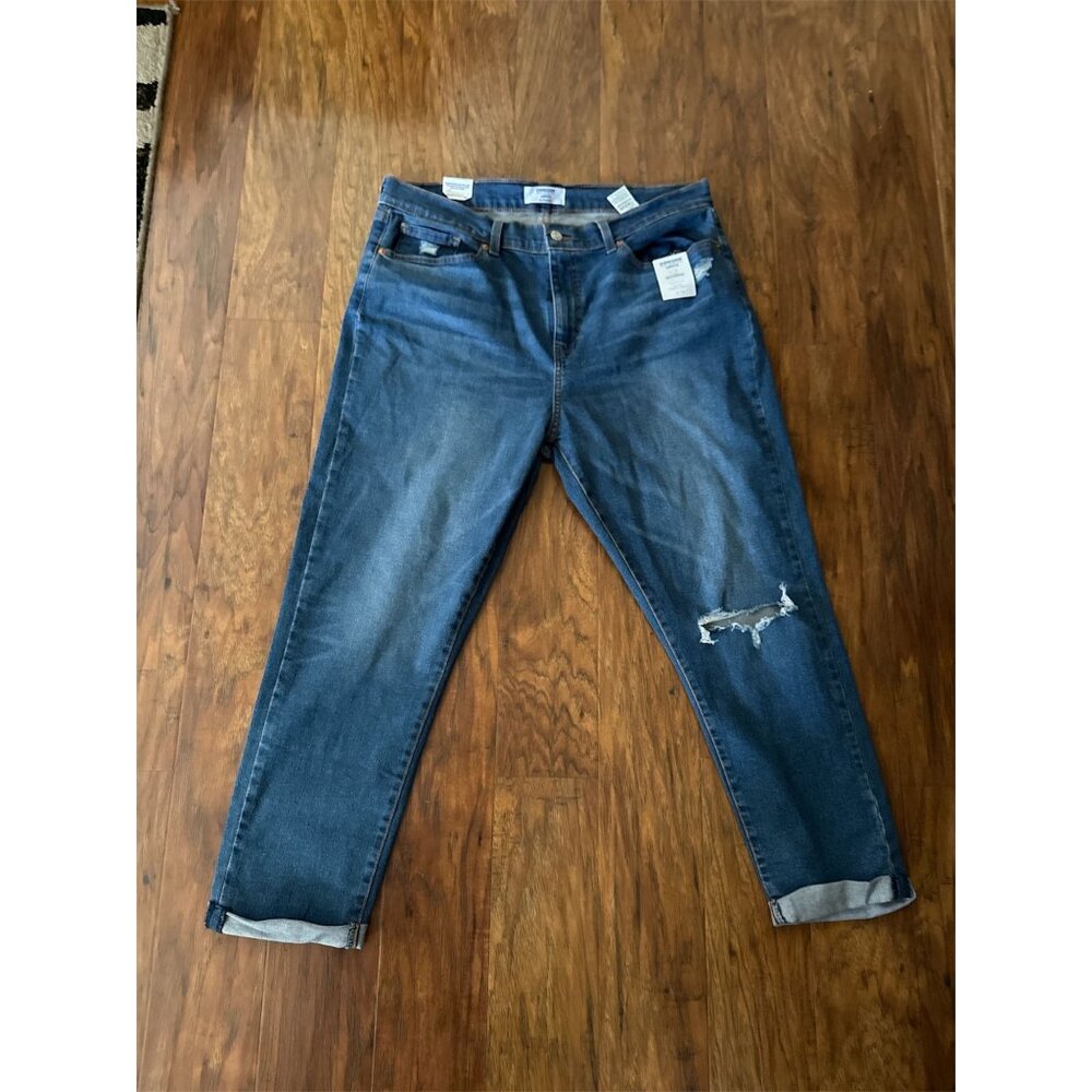DENIZEN from Levi's Women's Mid-Rise Cropped Boyfriend Jeans Space Daze 16